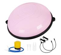 Leogreen Ballon d'équilibre pour Yoga avec Bandes d'exercice,Balance Trainer 58cm Demi Ballon pour Yoga, Ballon de Gymnastique Ballon d’équilibre avec Pompe, Charge maximale 200kg, Rose