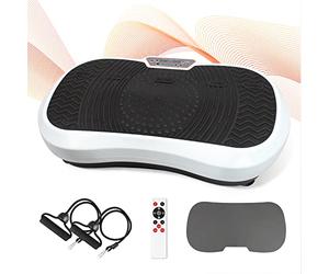 Leogreen Fitness Plateformes Vibrantes et Oscillantes, avec Télécommande, Bandes de resistances et Tapis de Yoga, 180 Niveaux, 69 x 39 x 13 cm