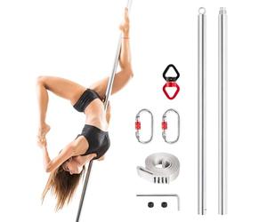 Leogreen Flying Dance Pole Barre de Pole Dance, 45 mm Pole de Danse Spinning Pole, Ensemble de bâtons de Danse Amovibles, bâtons de Gymnastique Volants, pour Club, fête, pub