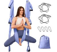 Leogreen Hamac de Yoga Aérien Kits, Balançoire Yoga Inversion Hamac, pour Le Yoga Anti-gravité, Nylon Taffetas, Capacité 300 kg (Violet Clair)