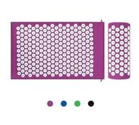 Leogreen - Kit d'Acupression avec Tapis et Coussin, Matelas de Relaxation, Violet, avec sac et coussin, Standards/Certifications: ROHS Violet