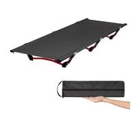 Leogreen Lit de Camp Pliable amélioré Lit Camping, 190x65x19 cm, Noir | Ultra léger compact solide et durable, pour les tentes, les randonnées en plein air, les voyages, Charge maximale 180kg