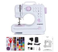 Leogreen Machine à Coudre Électrique, Machine à Coudre Débutant avec 12 programmes de couture, avec Kit Couture et pédales, pour Débutants Parents et Enfant (Violet)
