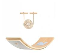Leogreen Planche D'équilibre 80 x 30 cm,avec Protection Des Doigts, Corde | Bois Balance Board avec Antidérapant/Feutre, pour adultes et adolescents