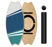 Leogreen Planche d'équilibre bois, 7 modes skateboard intérieur | Planche Multifonction avec Rouleau et Balle d'équilibre, Idéale pour Fitness, Yoga et Surf