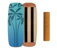 Leogreen Planche d'équilibre en bois avec Rocker Skateboard d'intérieur | Balance Board en Bois Trickboard et entraîneur d'équilibre, idéale Fitness Yoga Surf