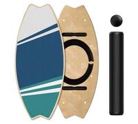 Leogreen Planche d'équilibre en bois, Skateboard d'intérieur, 7 modes de planche oscillante avec rouleau et balle d'équilibre, idéale Fitness Yoga Surf