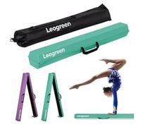 Leogreen Poutre Gymnastique Pliable 240cm Cuir de PU Poutre d'équilibre Equipement d'entraînement de Gymnastique avec Fond Antidérapant pour Enfants, Débutants et Gymnastes Professionnels, Vert