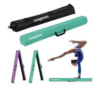 Leogreen Poutre Gymnastique Pliable 270cm Cuir De Pu Poutre D'equilibre Equipement D'entraînement De Gymnastique Avec Fond Antiderapant Pour Enfa, Vert