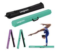 Leogreen Poutre Gymnastique Pliable 270cm Cuir de PU Poutre d'équilibre Equipement d'entraînement de Gymnastique avec Fond Antidérapant pour Enfants, Débutants et Gymnastes Professionnels, Vert