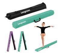 Leogreen Poutre Gymnastique Pliable 270cm Cuir de PU Poutre d'équilibre Equipement d'entraînement de Gymnastique avec Fond Antidérapant pour Enfants, Débutants et Gymnastes Professionnels, Vert