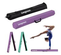 Leogreen Poutre Gymnastique Pliable 270cm Cuir de PU Poutre d'équilibre Equipement d'entraînement de Gymnastique avec Fond Antidérapant pour Enfants, Débutants et Gymnastes Professionnels, Violet