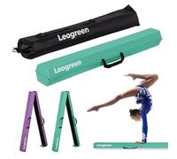 Leogreen Poutre Gymnastique Pliable, Cuir de PU, 240cm Vert