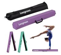 Leogreen Poutre Gymnastique Pliable, Cuir de PU, 240cm Violet