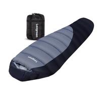 Leogreen Sac de Couchage Adulte, Sac de Couchage en Duvet, -15℃~5℃ pour 3-4 Saisons, 300GSM, 1800g, pour Le Camping, la randonnée et l'alpinisme, 210x80x35cm, Gris