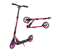 Leogreen Scooter Rotinette Enfant, Hauteur de Guidon Réglable, Roues à 180 mm, Trottinette Stable en Aluminium, Trotinette Enfant et Adultes jusqu'à 100 kg, Rose