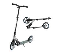 Leogreen Scooter Rotinette Enfant, Hauteur de Guidon Réglable, Roues à 180 mm, Trottinette Stable en Aluminium, trotinette Enfant et Adultes jusqu'à 100 kg, Gris