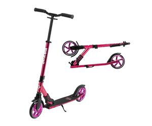 Leogreen Scooter Rotinette Enfant, Hauteur de Guidon Réglable, Roues à 180 mm, Trottinette Stable en Aluminium, Trotinette Enfant et Adultes jusqu'à 100 kg, Rose