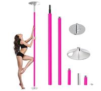 Leogreen Silicone Barre Pôle De Danse, Hauteur Réglable 223,5-274,5cm, Statique Et Rotative, Charge Maximale 200 Kg, Pour Danse Exercise Fitness