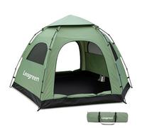 Leogreen Tente de Camping, Tente Pop up 3-4 Personnes, Taille Extra-Grande l'hexagone, Imperméable, Coupe-Vent, Protection UV, Double Couche Automatique Tente pour Le Camping Randonnée