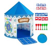 Leogreen Tente De Jeu Enfant Thème Robot, Interactive Cabane Enfant Pour Intérieur Extérieur, Avec Fléchettes, Balles, Morpion Jeux, Pliable Avec Sac De Transport