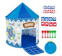 Leogreen Tente de Jeu Enfant avec Fléchettes et Cibles, Tipi Pop-up Château Maison de Jeu Cottage Jardin Jouent Jouet Cabane Chambre Cadeau Portatif pour Enfants, intérieur et extérieur