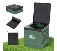 Leogreen Toilettes de Camping Pliables avec Sac de Rangement et 12 Sacs Poubelles, Toilette Portable Voiture, WC Portable Toilette Seche pour Adulte Voyage Embouteillages, Vert