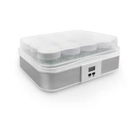 Leogreen - Yaourtière, Machine pour Yahourt Naturel, 12 pots, avec minuteur, 30,6 x 25 x 12,4 cm, Blanc, Capacité par pot: 0,21 L, Réglage de la minuterie: 0-15 heures