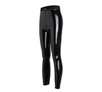 LEOHEX Legging sexy en satin brillant ultra profilé taille haute, Noir , XL mince