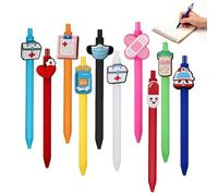 LEOINAER Lot de 10 stylos à bille amusants pour infirmière Cadeaux créatifs pour médecins et infirmières Stylos de qualité avec des motifs médicaux uniques Taille : 14,5 x 0,9 cm Parfait pour l ut