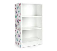 Leomark Bibliothèque Blanche avec 3 étagères - Oslo - Étagère en Bois pour Chambres d'enfants, réglables en Hauteur étagères, 60 x 33 x 115 (H) cm | Motif: Licorne