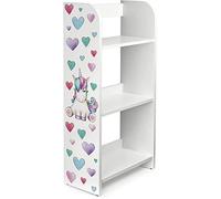 Leomark Bibliothèque Etagere De 3 Casiers Meuble De Rangement Colour Blanc Motif: Licorne Etagere sur des Livres, de Jouets