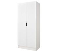 Leomark Blanc Armoire à Deux Portes - Roma - penderie pour vêtements, Style scandinave, Meubles pour Enfants, équipement pour la Chambre des Enfants, Dim: 161,5 (H) cm