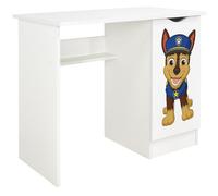 Leomark Bureau Enfant Paw Patrol - La Pat’ Patrouille avec Chase, Marcus et Stella - Hauteur 77 cm, Design Authentique, Grand Plateau, Placard de Rangement, Étagère, Impressions UV Durables