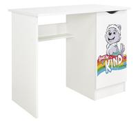 Leomark Bureau Enfant Paw Patrol - La Pat’ Patrouille avec Chase, Marcus et Stella - Hauteur 77 cm, Design Authentique, Grand Plateau, Placard de Rangement, Étagère, Impressions UV Durables