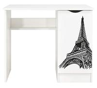 Leomark Bureau Enfant Roma avec Rangement, Bureau en Bois pour Chambre d’Enfant, Placard avec 2 Étagères, Impression UV Cavalier, 90 x 50 x 77 cm