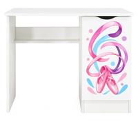 Leomark Bureau Enfant Roma avec Rangement, Bureau en Bois pour Chambre d’Enfant, Placard avec 2 Étagères, Impression UV Cavalier, 90 x 50 x 77 cm