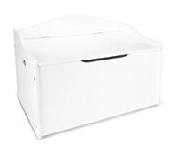 Leomark Coffre à Jouets en Bois Récipient pour Les Jouets Coffre De Rangemen Rangement et Organisation Couleur Blanche Dimensions : L 68 x P 42 x H 46 cm