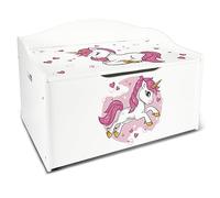 Leomark Coffre à Jouets En Bois - XL Blanche - Dim: L 68 x P 42 x H 46 cm 2 en 1 Récipient Pour Les Jouets et Banc, De Rangement Pour Enfant,