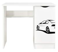 Leomark Confortable Bureau pour Enfants avec étagère - Roma - Meuble pour Chambre d'enfant, Equipement de Salle, Hauteur: 77 cm, Super Car