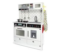 Leomark Cuisine électronique Blanche Cuisine en Bois Chambre Jeux D'imitation Amusant à La Maison Accessoires White Modern Hauteur 94 cm