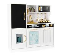 Leomark Cuisine en Bois MEMO White pour Enfants : Lumières et Sons Réalistes, L’Allié Chic et Ludique pour Les Petits Chefs - Stimulation de la Créativité avec Accessoires Dorés !