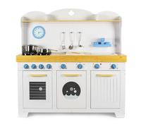 Leomark Cuisine Excellent MasterChef Jouet en Bois Interactive avec lumière et Son, cuisinière Micro-Ondes évier Accessoires, Cuisine en Bois Enfant, Grande Cuisinière, Construction Solide et Stable