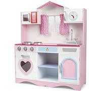 Leomark Cuisine Rose en Bois Pink Play Jeu d'imitation, Bon appétit Tableau Cuisinière pour Enfants avec éclairage et Effets sonores Kitchen Dimensions: L 82 x L 30 x H 101 cm