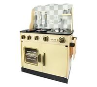 Leomark Cuisine Vintage en bois, jouet pour enfants, jeu d'imitation, éducation table amusante, accessoires de cuisine, dimensions : 59 x 30 cm x 75 cm (LxPxH)
