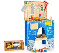 Leomark Jouet Bricolage, Jeu d'imitation, Plan de Travail avec kit d'outils, Le Fun intellectuel, (Établi+Camion Toupie)