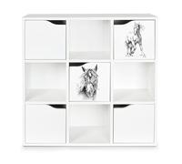 Leomark Kubico Max - Cheval- 29 x 89 x 89,5 cm Bibliothèque Moderne au Style Élégant et Fonctionnel Le Salon, Bureau, Chambre Design élégant