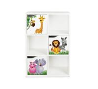 Leomark Kubico Slim - Étagère Colorée pour Enfants, Dimensions : 59,5 x 29 x 89,5 cm. Rangement Pratique avec Motifs Amusants, Idéal pour Salle de Jeu ou la Chambre d'enfant!