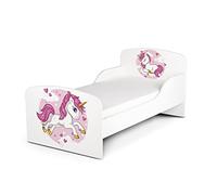 Leomark Moderne Lit d'enfant Toddler avec Matelas - Lovely Unicorn - Chambre pour Les Enfants, Meubles Confortable Fonctionnel, Lit Simple, Zone de Couchage 70/140 cm