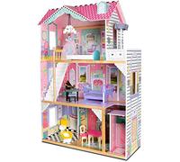 Leomark Royal Residence de Rêves Maison de Poupée Villa Résidentielle - en Bois - avec Meubles Dimensions: 86 x 33 x 121 cm Haute Qualité Belles Couleurs de Ville Complet avec Meubles